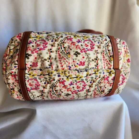 Patricia Nash Floral Cotton/Italy Leather Lady Handbag/Shoulder Bag - Picture 7 of 16